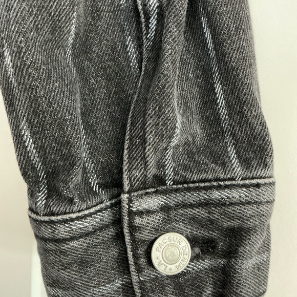 PacSun Cropped Vintage Wash Denim Striped Jacket M/L - Picture 12 of 13